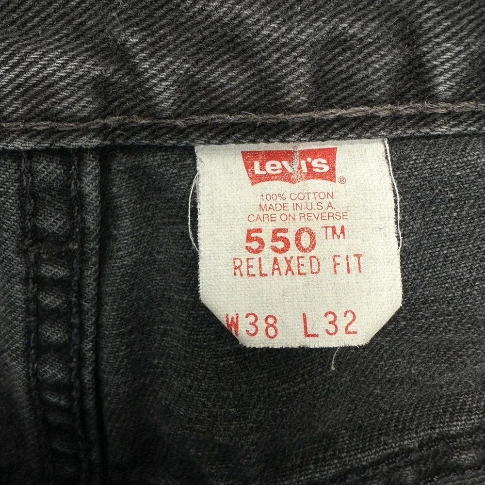 Levi's 550 Relaxed Fit Black Vintage 90s USA Made / Men's 38x32
